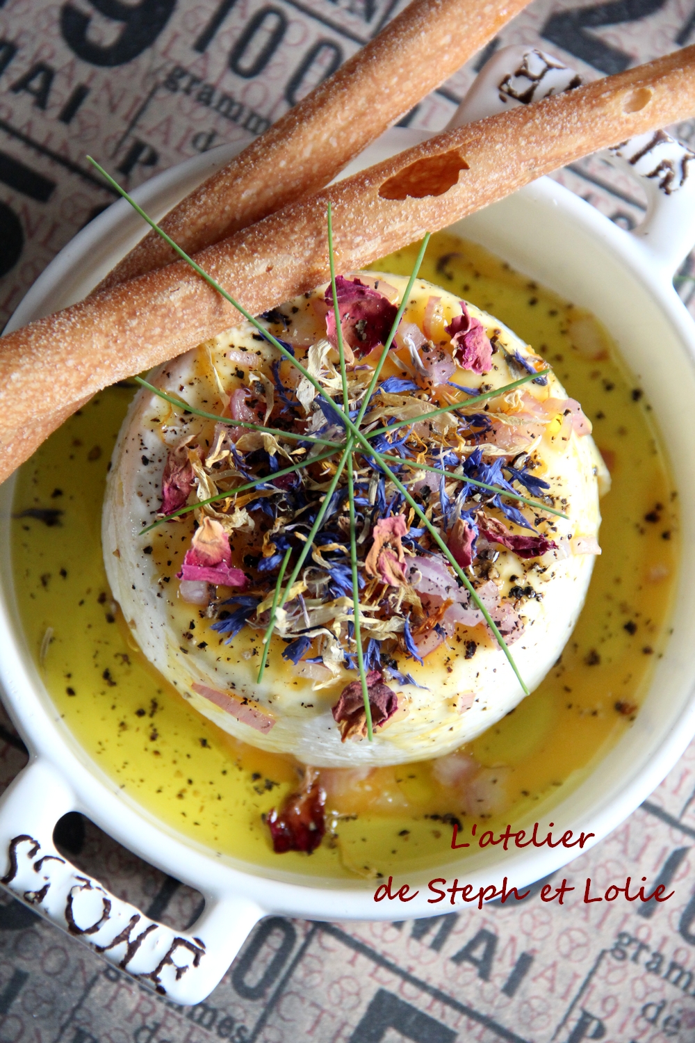 Chèvre frais au « vinaigre de mangue » et « salade de fleurs » Battle food#24