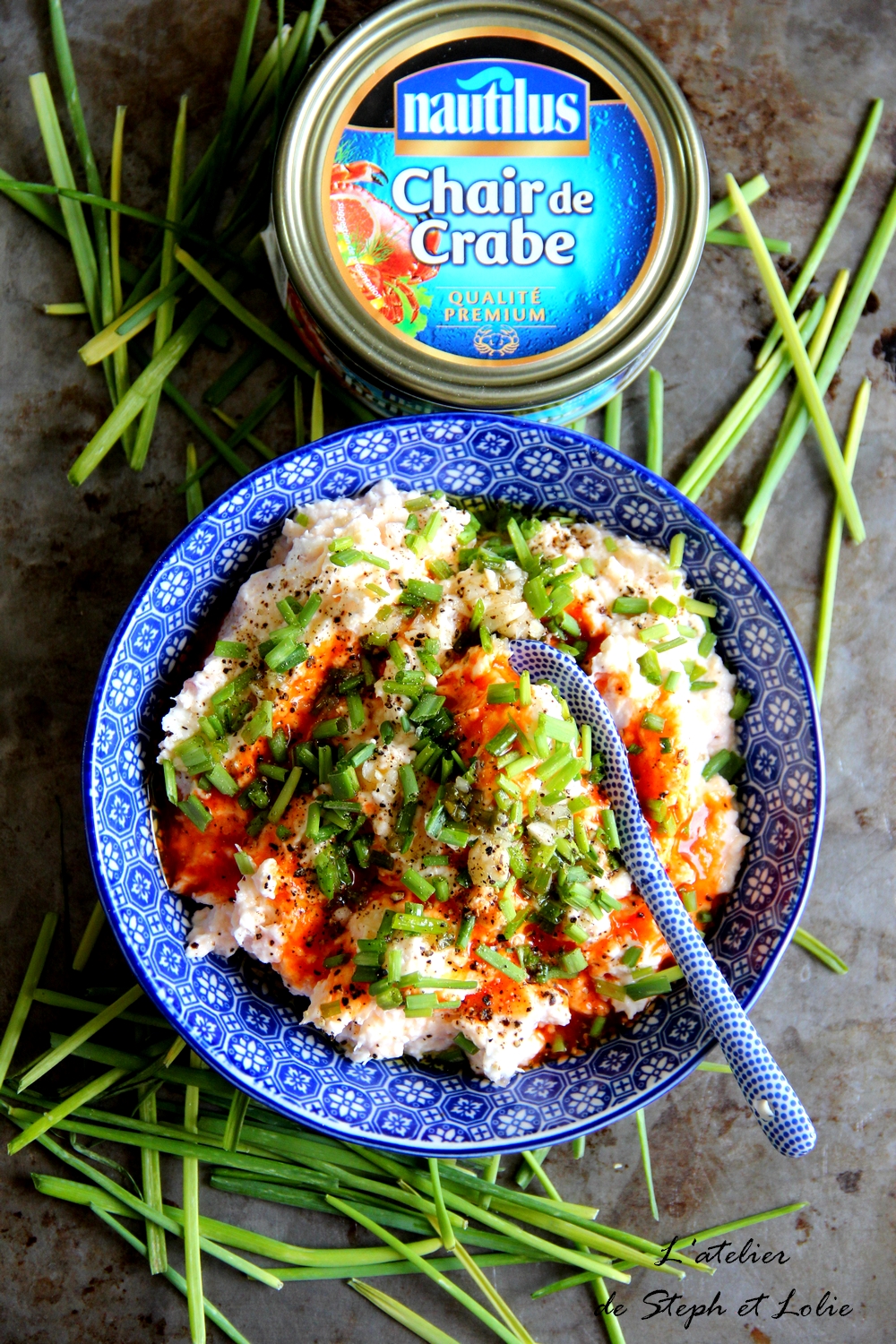 Tartinade de fromage frais à la chair de crabe