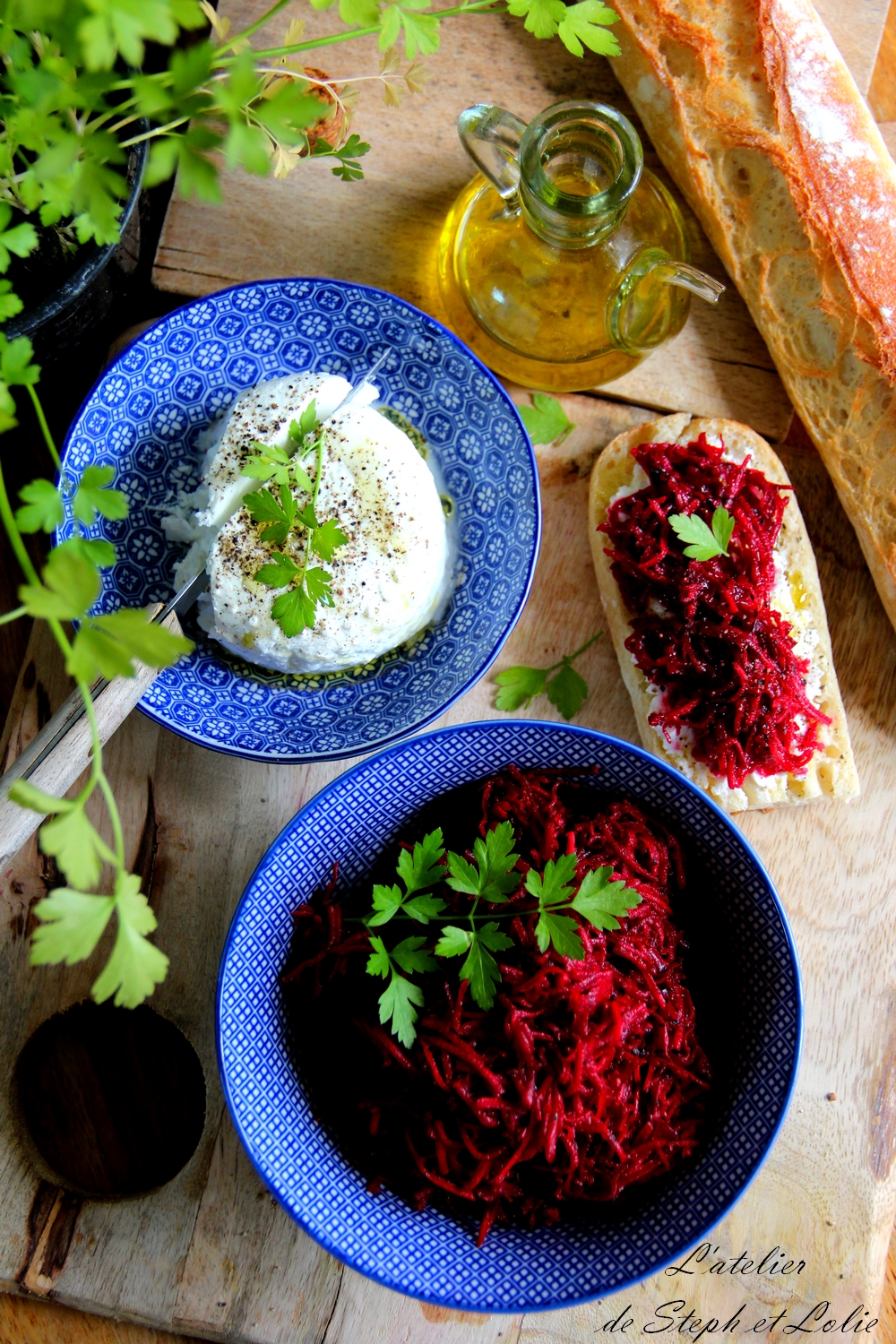 Salade de betteraves et carottes râpées