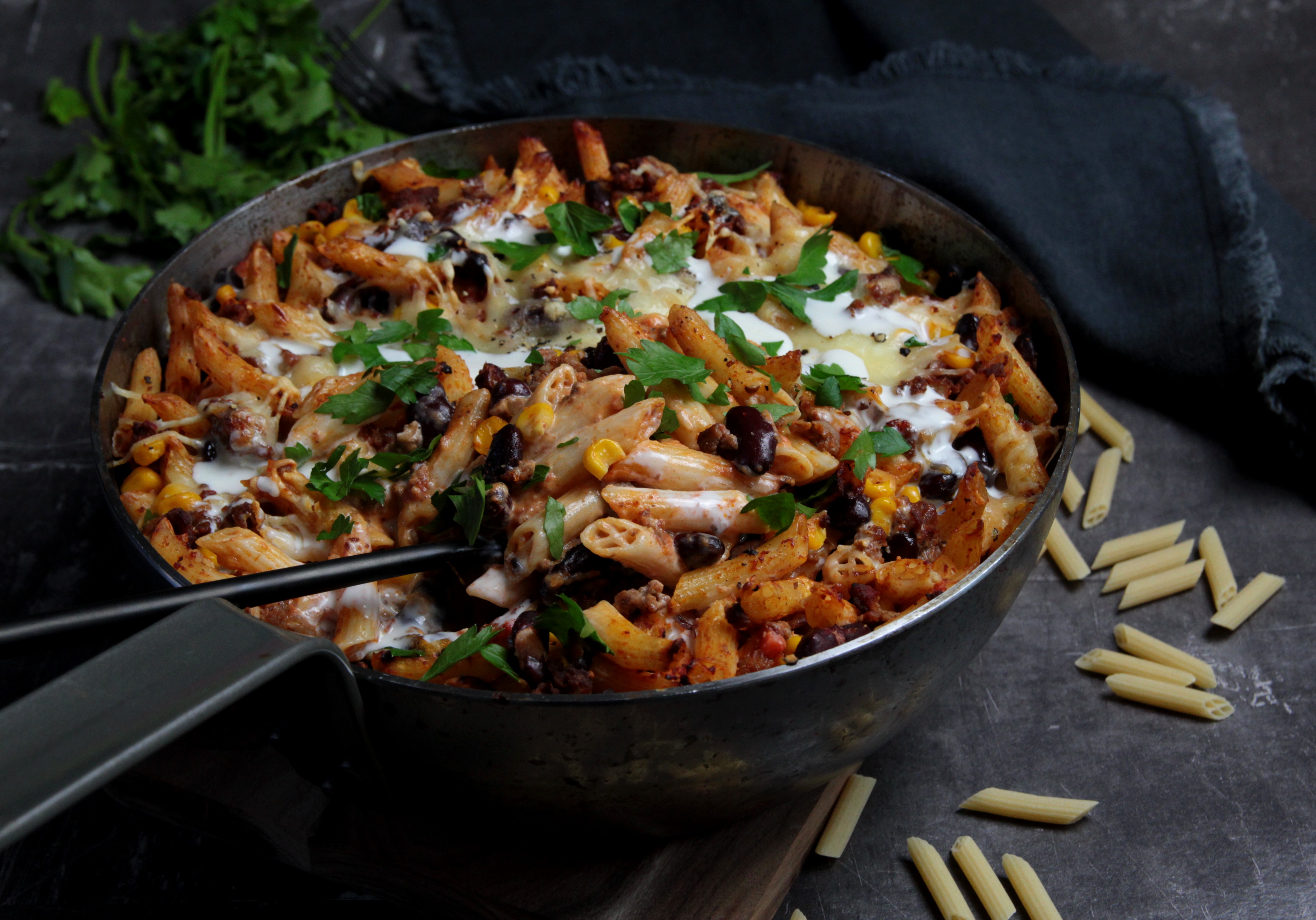 Gratin de Penne Rigate à la « Mexicaine »