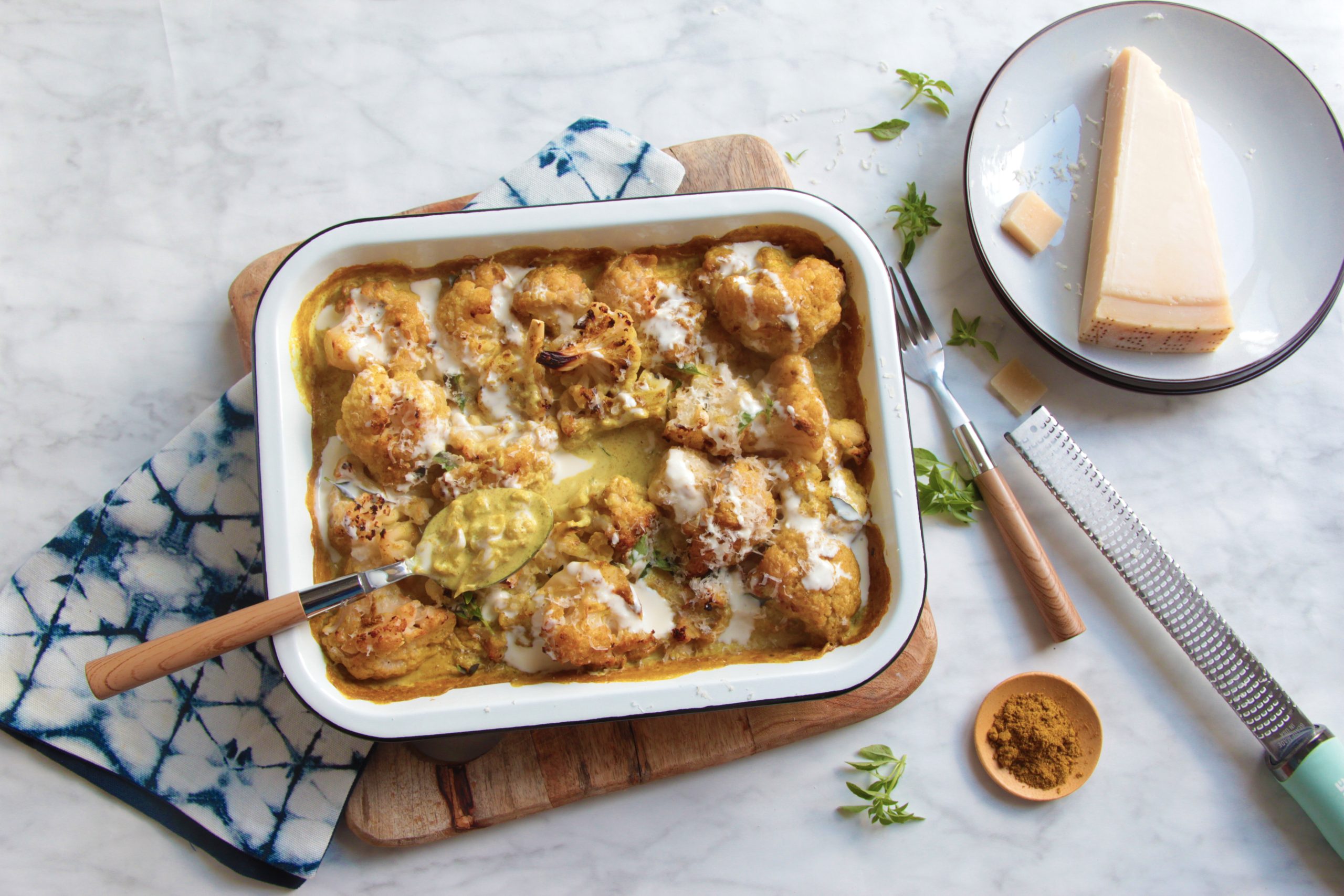Gratin de chou-fleur coco & curry